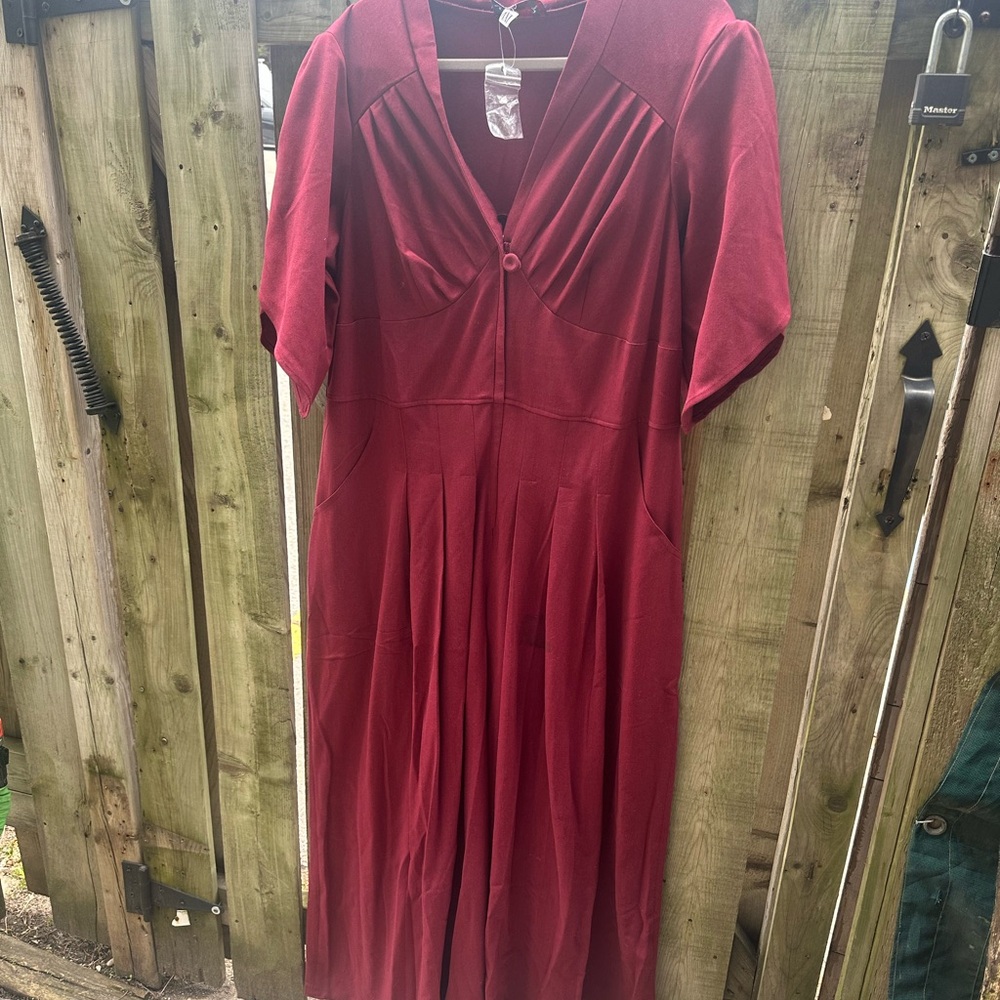 Red/Burgundy Jumpsuit Miss Candyfloss 4X
